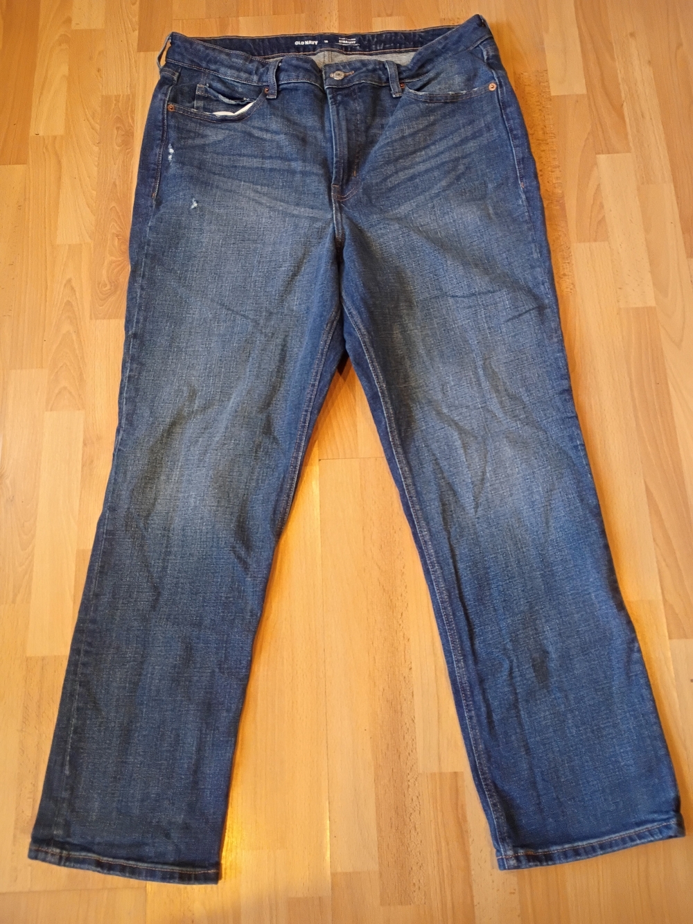 Old Navy Extra High Rise Wide Leg Straight Jeans 16